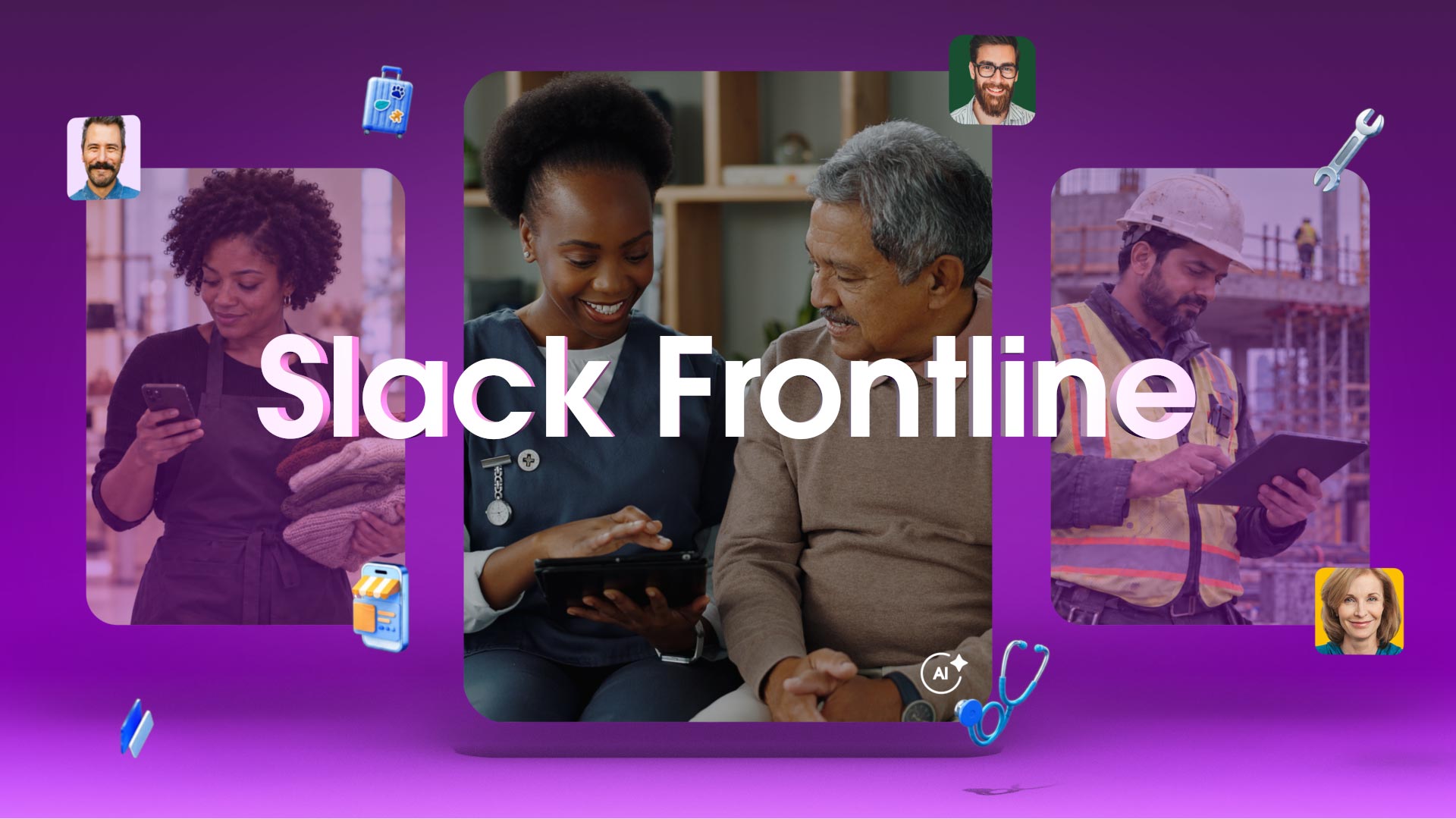 A person using Slack Frontline