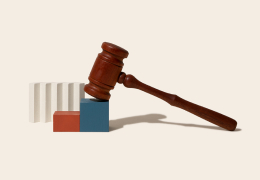 A gavel on some blocks
